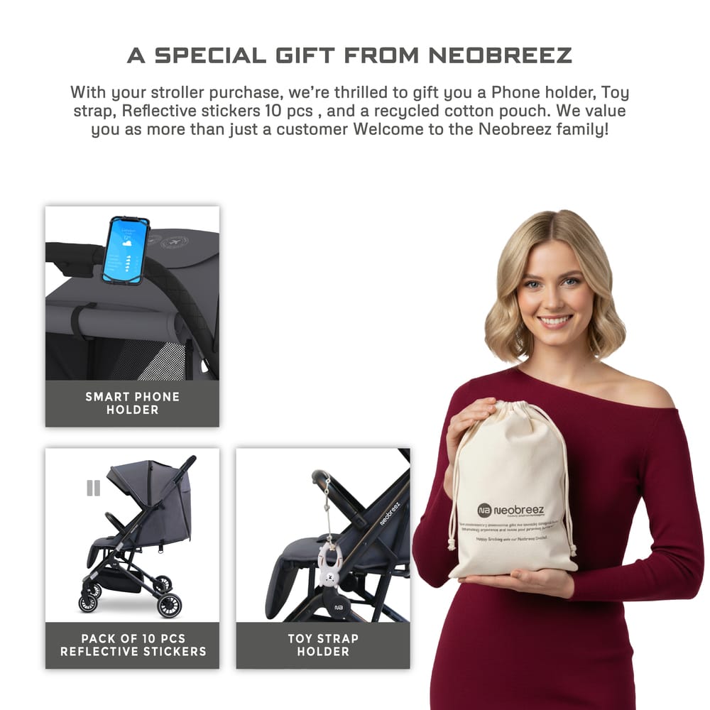 Neobreez LITEX Lightweight Cabin Size Travel Baby Toddler Stroller,Trolley Handle Pushchair,Waterproof UPF 50+Canopy,Gift&String Bag,Phone Holder&Toy Strap,Reflective Sticker,0-3yrs,15kg.