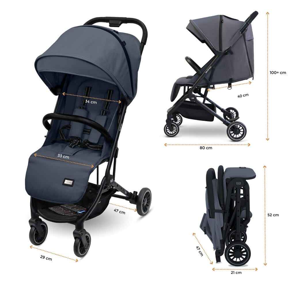 Neobreez LITEX Lightweight Cabin Size Travel Baby Toddler Stroller,Trolley Handle Pushchair,Waterproof UPF 50+Canopy,Gift&String Bag,Phone Holder&Toy Strap,Reflective Sticker,0-3yrs,15kg.