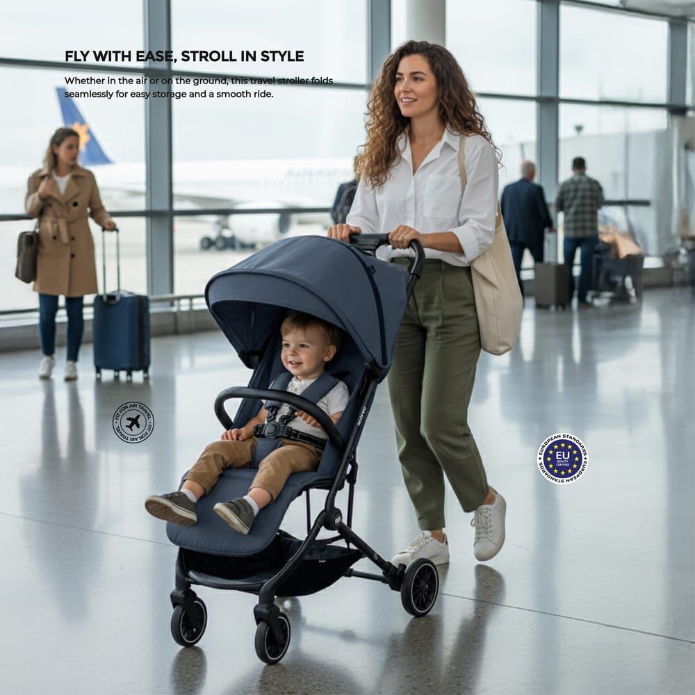 Neobreez LITEX Lightweight Cabin Size Travel Baby Toddler Stroller,Trolley Handle Pushchair,Waterproof UPF 50+Canopy,Gift&String Bag,Phone Holder&Toy Strap,Reflective Sticker,0-3yrs,15kg.