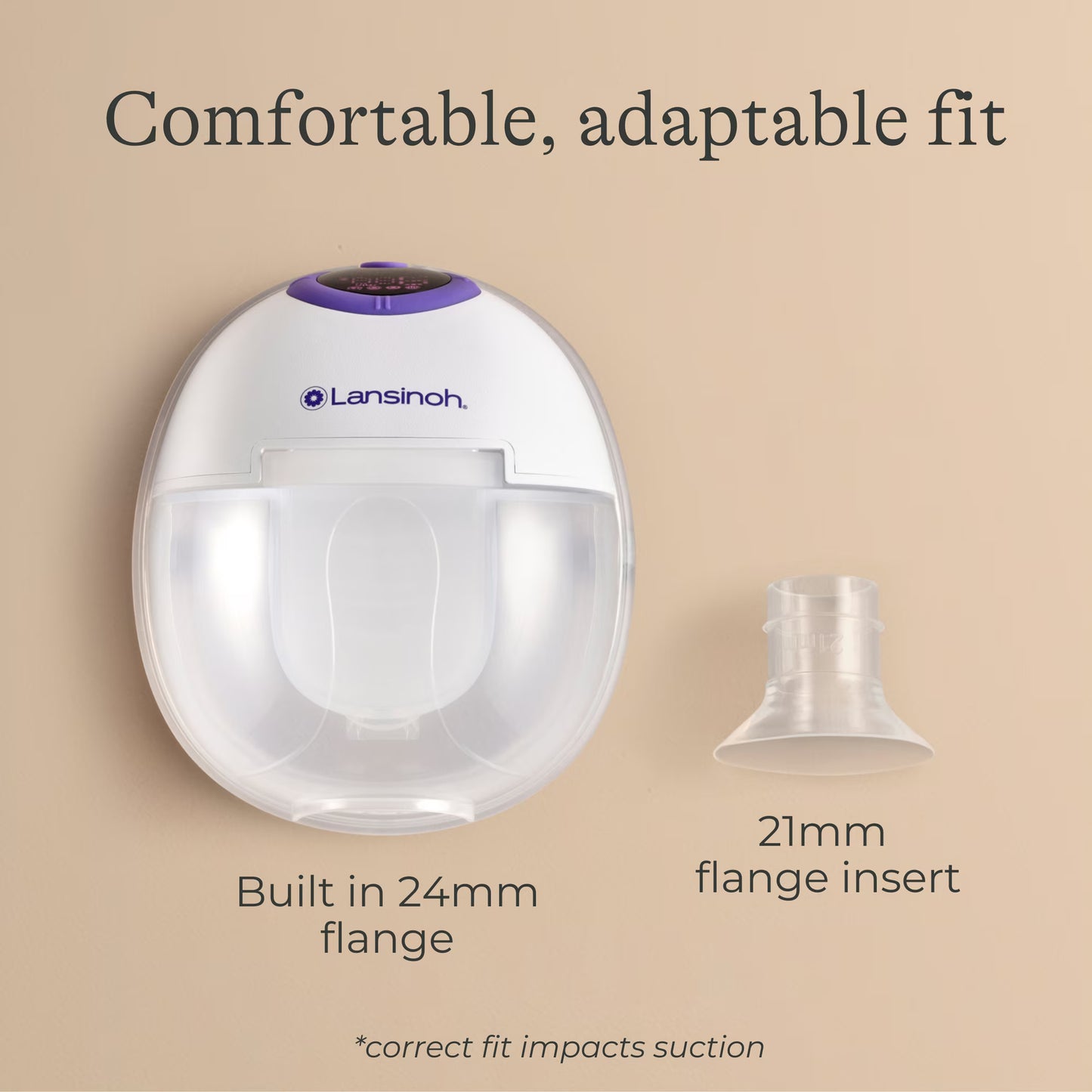 Lansinoh Wearable Electric Breast Pump - 4 Pumping Modes, 9 Suction Levels - Hands Free Portable & Quiet Pumping- LED Display