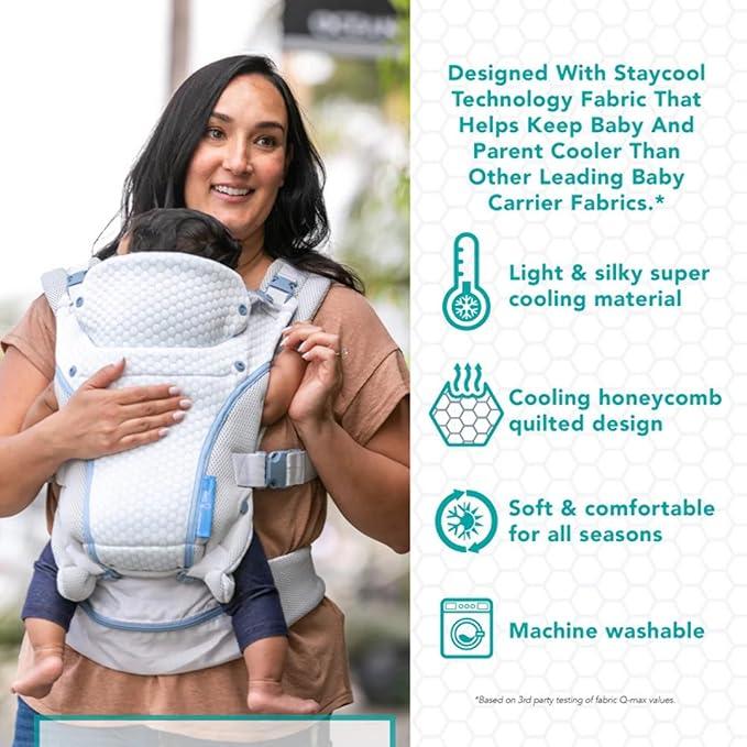 Infantino Staycool 4 - in - 1 Convertible Carrier, Ergonomic Design for Infant and Toddlers, 8 - 40 lbs with Storage Pocket, Gray - Adenzo Comfies