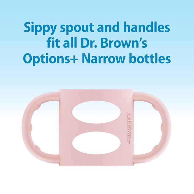 Dr. Brown's Milestones Narrow Sippy Spout Bottle with Handles, Pink, 1-Pack. - Adenzo Comfies