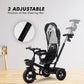 BB-228 Children’s Tricycle for Toddlers, Black, Durable Three-Wheel Ride-On Bike with Safety Seat, Music Function, and Push Handle – Ages 1–4 Years - Adenzo Comfies
