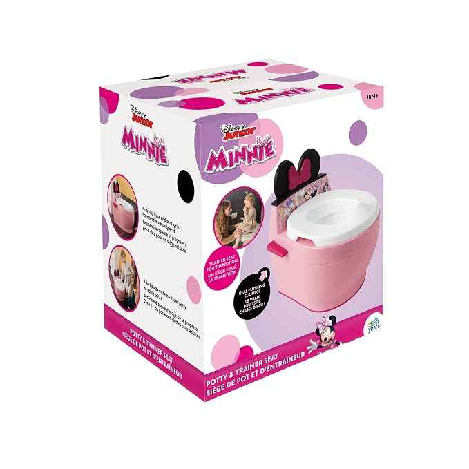The First Years Disney Minnie Mouse Potty Training Toilet and Toddler Toilet Seat Attachment - 2-in-1 Toddler Potty Training Toilet with Removable Toilet Training Seat - Potty Training Must Haves - Adenzo Comfies