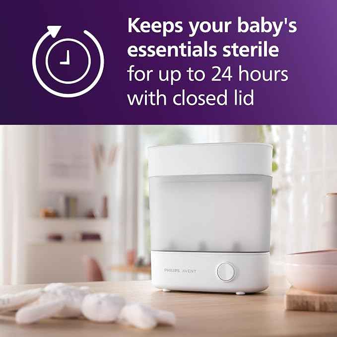 Philips Avent Advanced Bottle Steriliser, Kills 99.9% of Germs, 10 min Sterilising Cycle - SCF291/01 - Adenzo Comfies