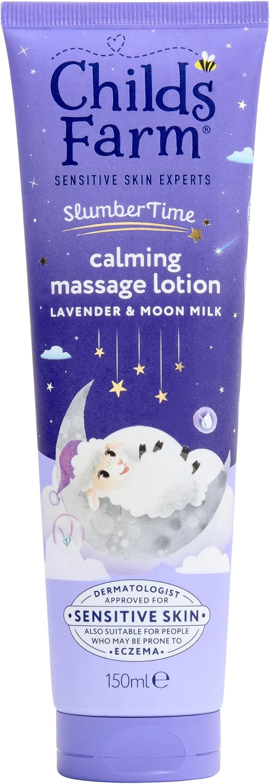 Childs Farm SlumberTime Sleep Calming Massage Lotion, Lavender & Moon Milk | Soothing & Hydrating | Suitable for Newborns with Dry, Sensitive Skin, 150ml - Adenzo Comfies