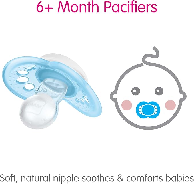 MAM Silicone Nipples night 6 m (2 blue lollipops). - Adenzo Comfies