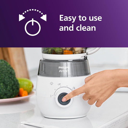 Philips Avent Premium 4 - in - 1 Steamer Blender, Baby Food Maker, Steam, Blend, Defrost, Reheat, Dishwasher Safe, Model SCF883/02 - Adenzo Comfies