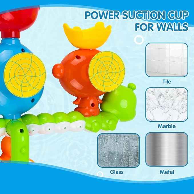 REMOKING Bath Toys for Kids 3 4 5 6 Year Old,Toddler Bath Tub Toys for Baby Infant Boys Girls,Interactive Water Game,STEM Kit Birthday Gift for Boys Girls Bath Time Fun - Adenzo Comfies