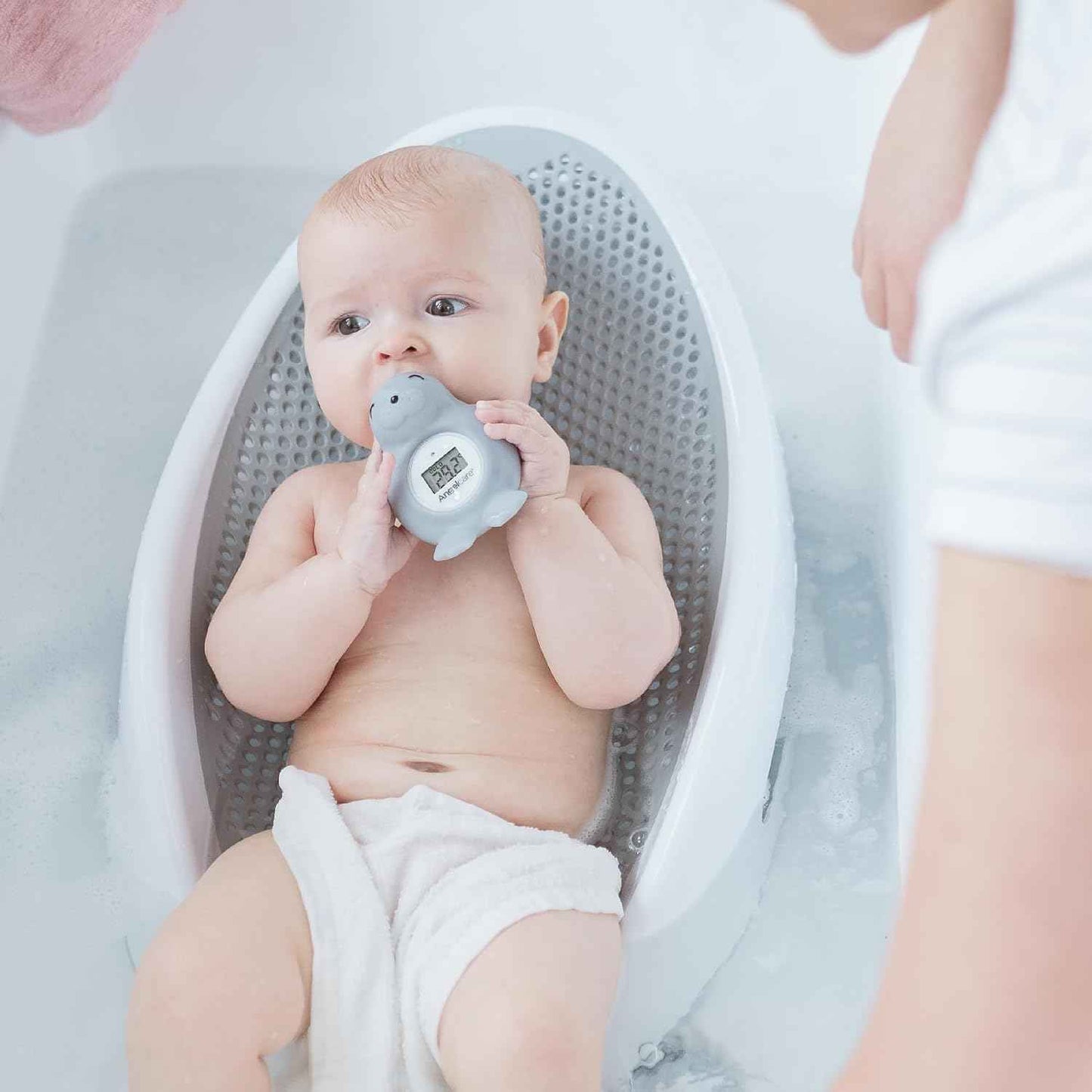 Angelcare Bath and Room Thermometer - Happy Seal, Grey, One Size