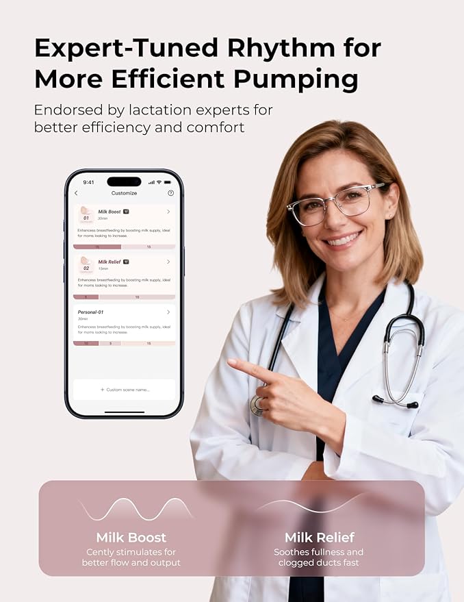 Momcozy Air 1 Wearable Breast Pump, Ultra-Slim Hands-Free Breast Pump with Wireless Charging Case, Top-View Visible, App Control, Auto Mode Switching, Milk Tracking & Full-Collector Alerts, 6oz - Adenzo Comfies