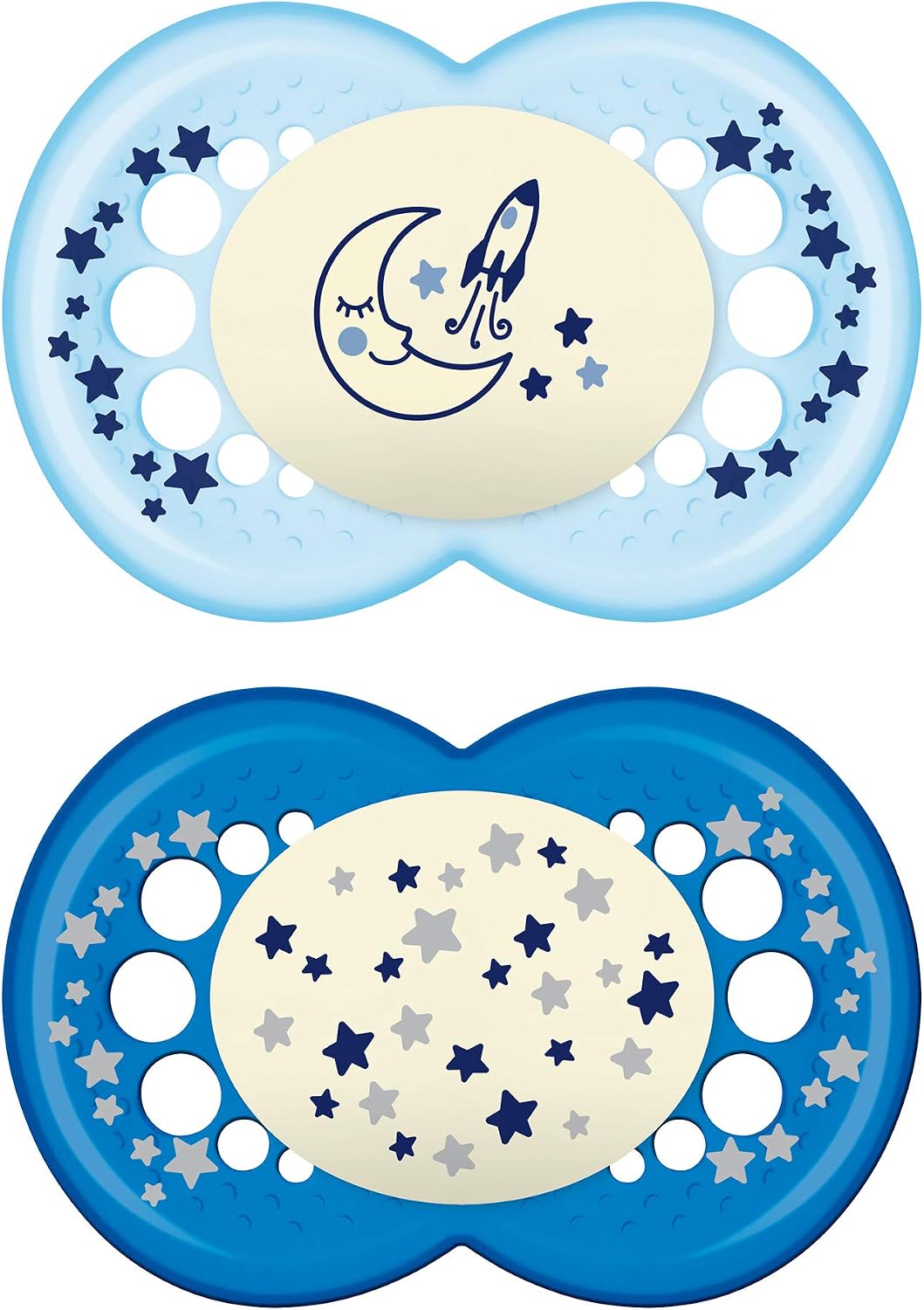 MAM Silicone Nipples night 6 m (2 blue lollipops). - Adenzo Comfies