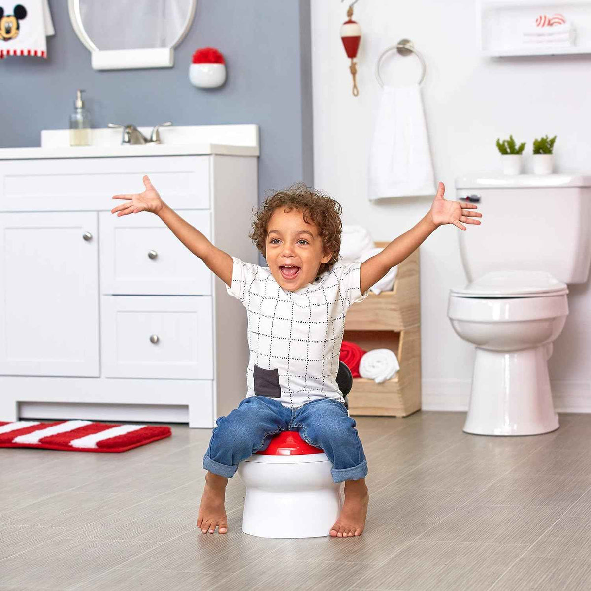 The First Years Disney Mickey Mouse Potty Training Toilet Seat - Portable 2-in-1 Attachment for Toddlers 18 Months and Up