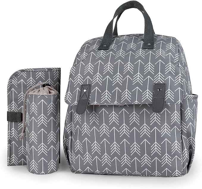 SONARIN Versatile Diaper Bag Backpack Shoulder Tote Bag Nappy Changing Bag Mummy Bag with Changing Pad & Insulated Bottle Bag