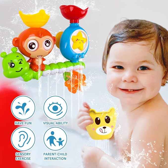 REMOKING Bath Toys for Kids 3 4 5 6 Year Old,Toddler Bath Tub Toys for Baby Infant Boys Girls,Interactive Water Game,STEM Kit Birthday Gift for Boys Girls Bath Time Fun - Adenzo Comfies
