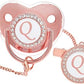 Bling Personalized Baby Pacifier with Pacifier Clips and Anti-dust Cover A-Z 26 Letters.