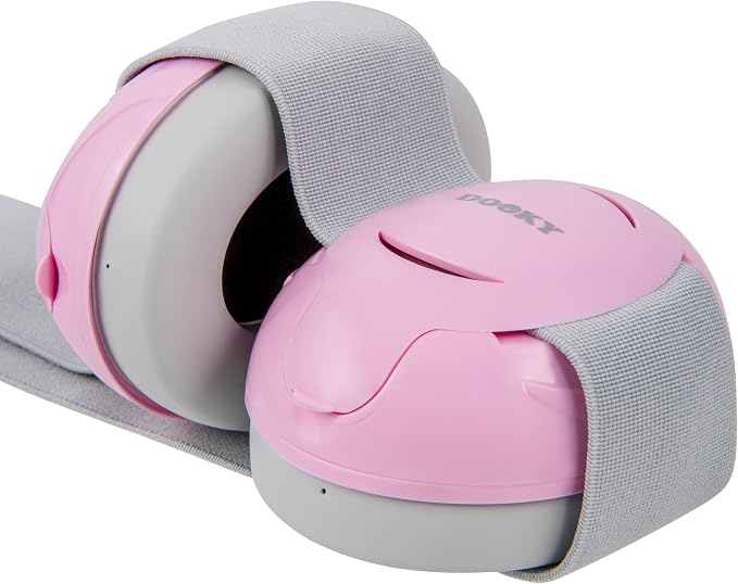Dooky Baby Ear Protection, Protects Against Harmful Noise and Loud Music, Toddler Ear Defenders, Foldable Cancelling Noise Headphones, 0-3Years, Pink.