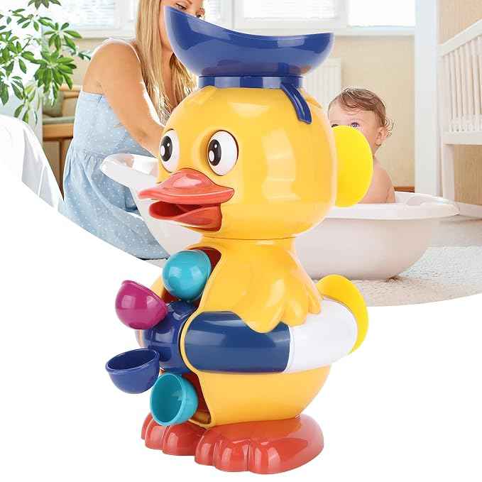 Duck Bath Toy, Duck Bathtub Toys with Rotatable Waterwheel Duck Bathtub Toys Interactive with 1 X Duck Toy for Duck Bathtub Toys for Kids - Adenzo Comfies