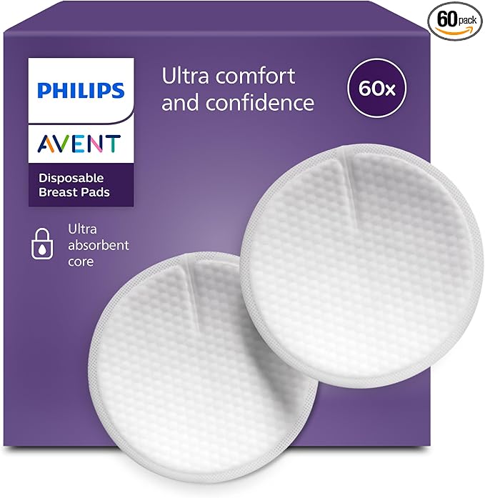 Philips Avent Disposable Breast Pads, SCF254/61, (Pack of 60) Transparant