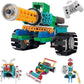 Stem Intelligent Variety Blocks, Toy Building Blocks, 4 in1 Deformation Robot, DIY 3D Puzzle, 237 Piece Electric Toy, Tank, Robot Kit, Robot Car, RC Car, Battle Tank, Mini Four 4WD, Knight, Buildable, Science Toy, Boy's Toy, Battery Powered Motor