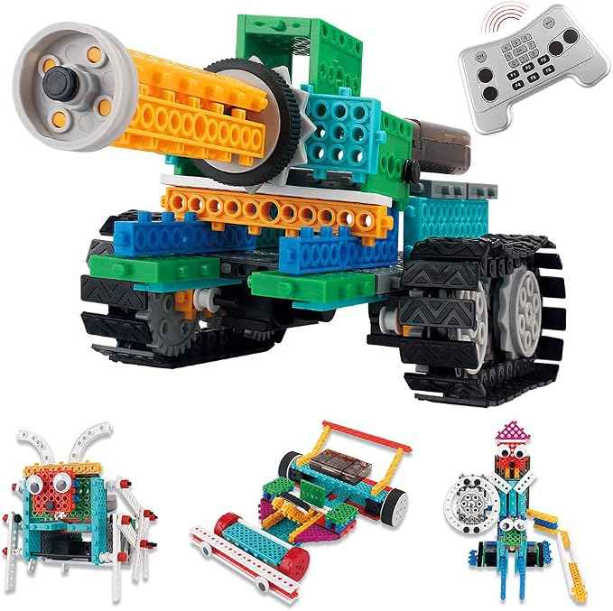 Stem Intelligent Variety Blocks, Toy Building Blocks, 4 in1 Deformation Robot, DIY 3D Puzzle, 237 Piece Electric Toy, Tank, Robot Kit, Robot Car, RC Car, Battle Tank, Mini Four 4WD, Knight, Buildable, Science Toy, Boy's Toy, Battery Powered Motor