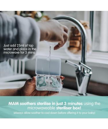 MAM Original Pure Night Soother 6+ Months (Set of 2) Sustainable and Bio-Renewable Baby Soother SkinSoft Silicone Teat Glow in the Dark Soother Cream - Adenzo Comfies