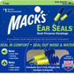 Mack’s Ear Seals Earplugs, 1 Pair with Detachable Cord - 26db High NRR - Dual Purpose Comfortable Ear Plugs for Noise Reduction and Blocking Water
