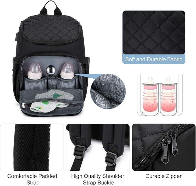 LOVEVOOK Diaper Bag Backpack Large Capacity Baby Bag with Portable Changing Pad, Multifunction Baby Travel Backpack - Adenzo Comfies