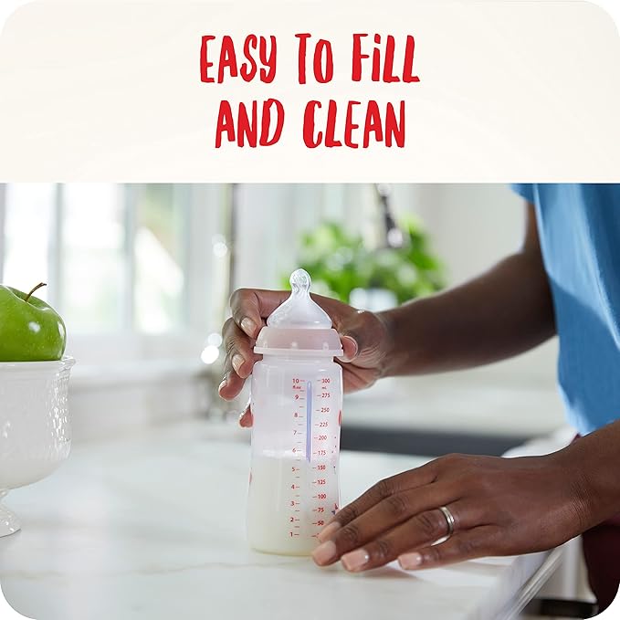 NUK First Choice+ Baby Bottle | 0 - 6 Months | Temperature Control | Anti Colic Vent | 150 ml | BPA - Free | Latex Teat - Adenzo Comfies