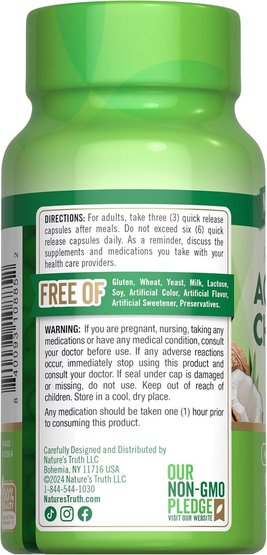 Nature's Truth Activated Charcoal Capsules | 90 Count | Non GMO & Gluten Free Supplement