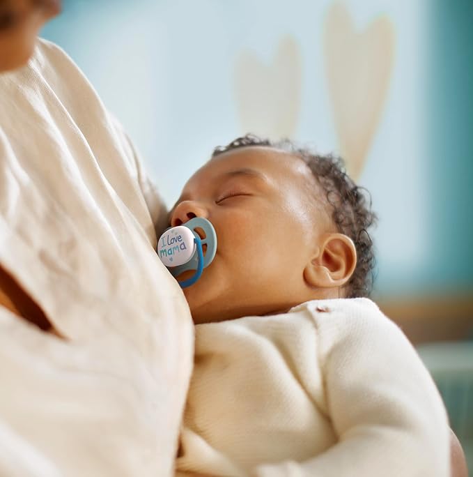 Philips Avent Ultra Air Pacifier, for 0-6m, Orthodontic & BPA-Free, 2 pcs, Including Sterilizer/Carrying Case, SCF080/01 Blue.