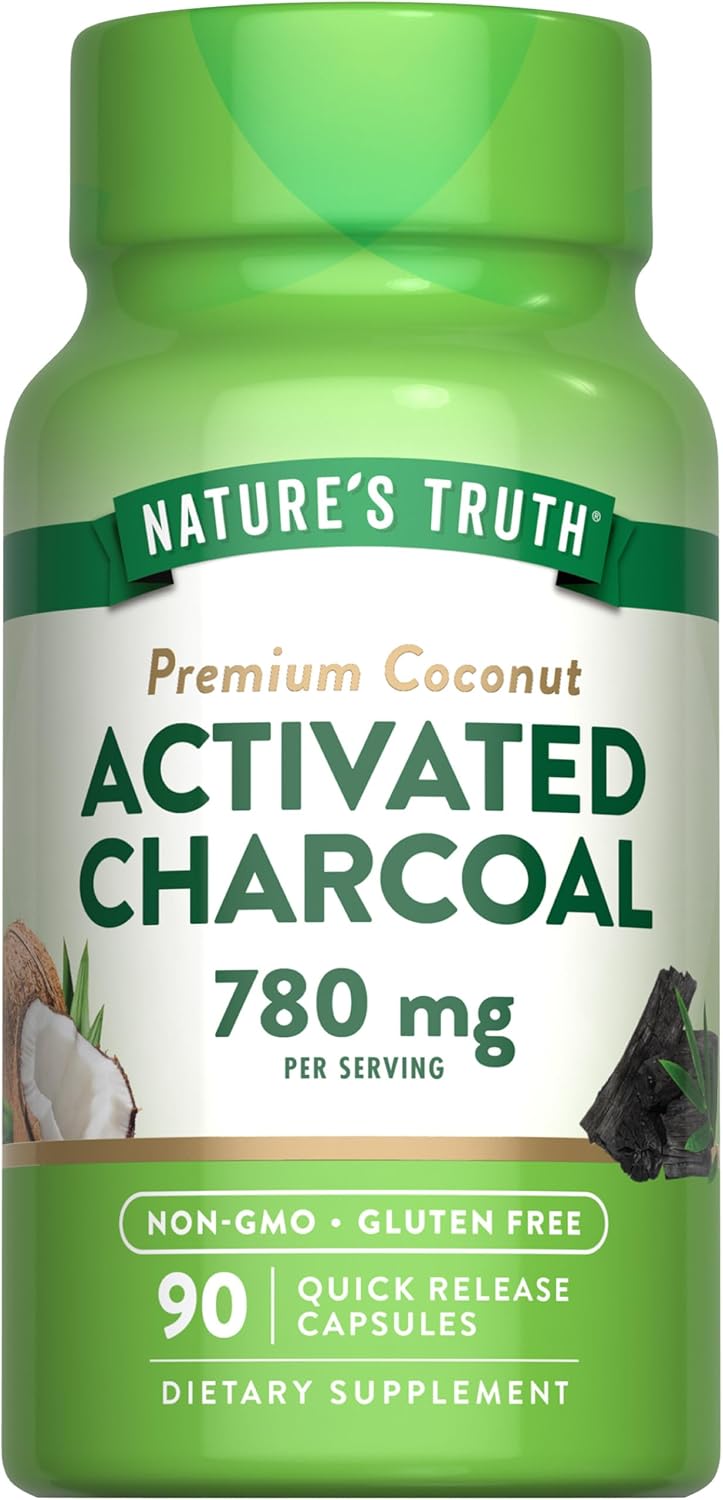 Nature's Truth Activated Charcoal Capsules | 90 Count | Non GMO & Gluten Free Supplement