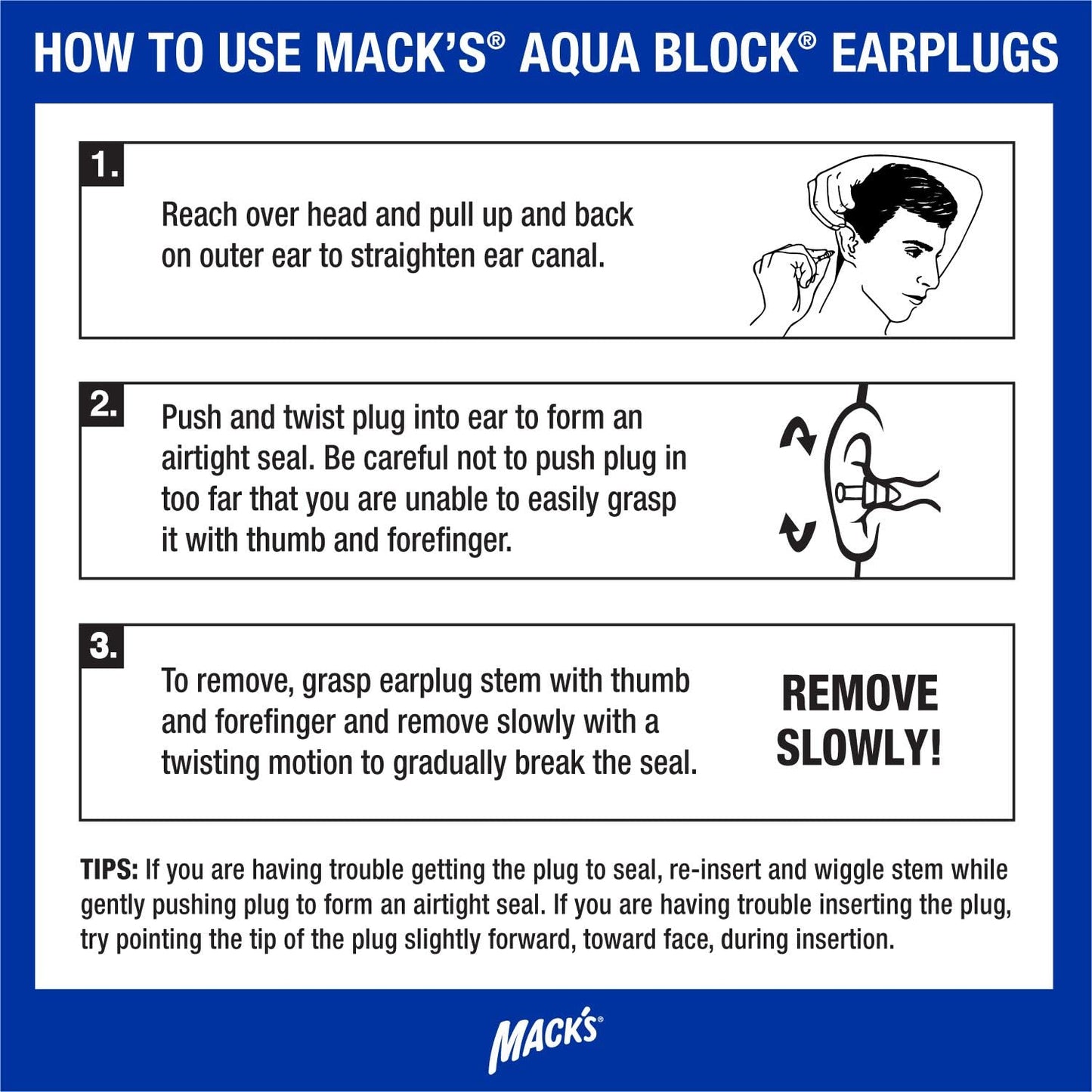 Mack's Aqua Block Ear Plugs (1 Pair) - Purple