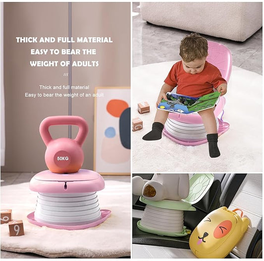 Travel Potty for Toddler Portable Foldable Potty Training Toilet for Boys Girls Baby Kids Children Indoor Outdoor - Adenzo Comfies