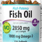 Webber Naturals Fish Oil 2850 mg, High Potency, 1,800 mg Omega-3 per Serving, 120 Clear Enteric Softgels, No Fishy Aftertaste, Ultra-Purified, Supports Heart, Cognitive, and Joint Health