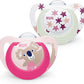 NUK Star Night & Day Baby Pacifier, 18 - 36 Months, Glow in the Dark Pacifiers, BPA - Free Silicone, 2 - Piece - Adenzo Comfies