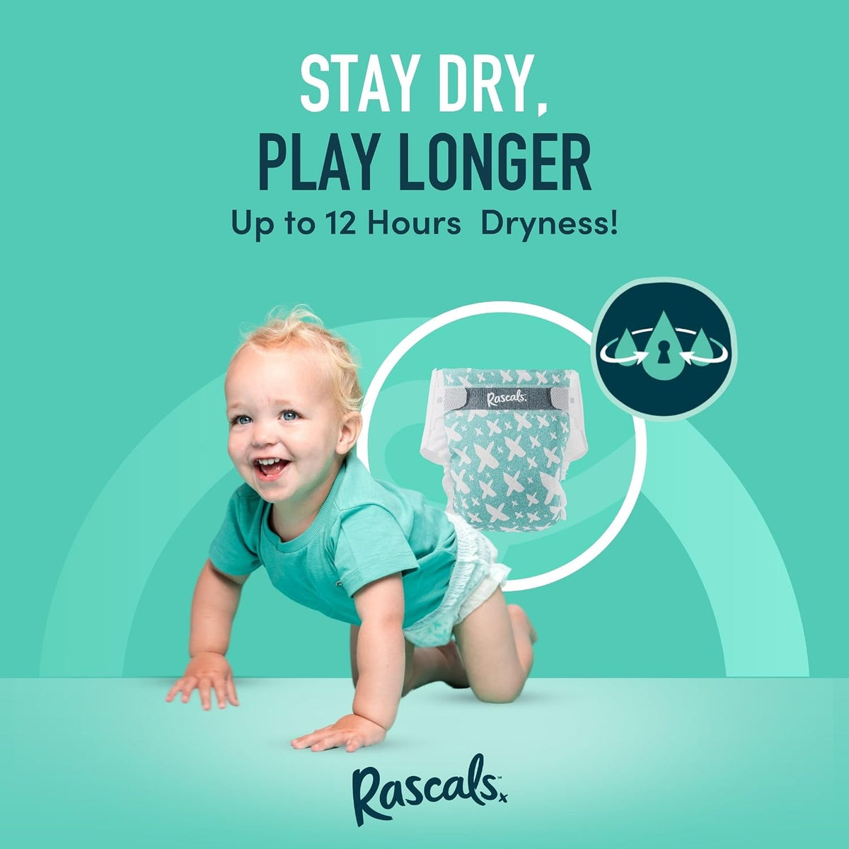 Rascals Premium Training Baby Diaper Pants - Easy Pull-Up Design Diaper Pants - Soft & Comfortable Diapers Pant Size 5 - Ultra Flex 360 Waistband 13-18 kg - 50 Count - Adenzo Comfies