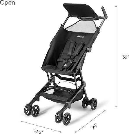 Munchkin Sparrow Travel Stroller for Babies and Toddlers, Ultra Compact and Lightweight, Ideal for Air Travel and Daily Car Commutes, Black - Adenzo Comfies