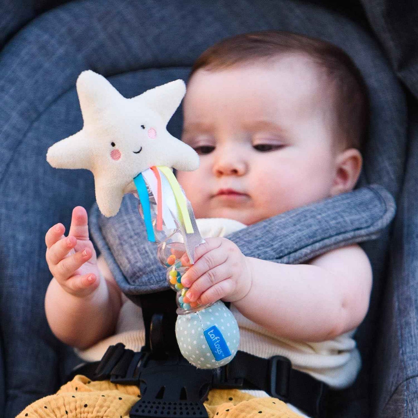 Taf Toys Star Rainstick Rattle, Musical Shake & Rattle Rainmaker Toy, Musical Instrument for Babies and Toddlers for Sensory and Motor Skills Development