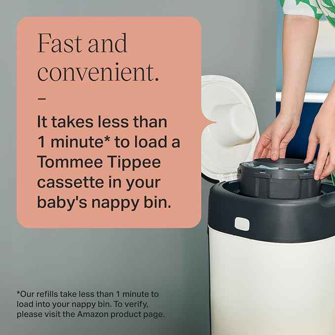 Tommee Tippee Advanced Twist and Click Diaper Container Refills, GREENFILM Antibacterial and Sustainable Film, Pack of 12.