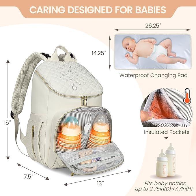 LOVEVOOK Diaper Bag Backpack Large Capacity Baby Bag with Portable Changing Pad, Multifunction Baby Travel Backpack - Adenzo Comfies