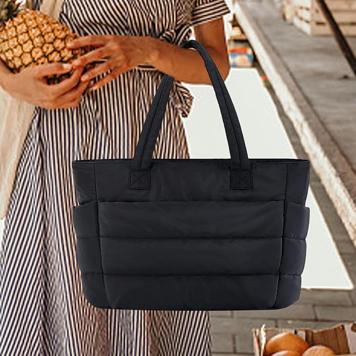 Large Quilted Tote Bag Lightweight Multi-Purpose Women Handbags Shoulder. - Adenzo Comfies