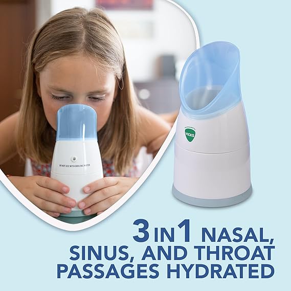 Vicks Portable Steam Inhaler – Personal Steam Therapy for Nasal & Sinus Relief, Travel-Friendly Vaporizer with 2 Vicks Scent Pads - Adenzo Comfies
