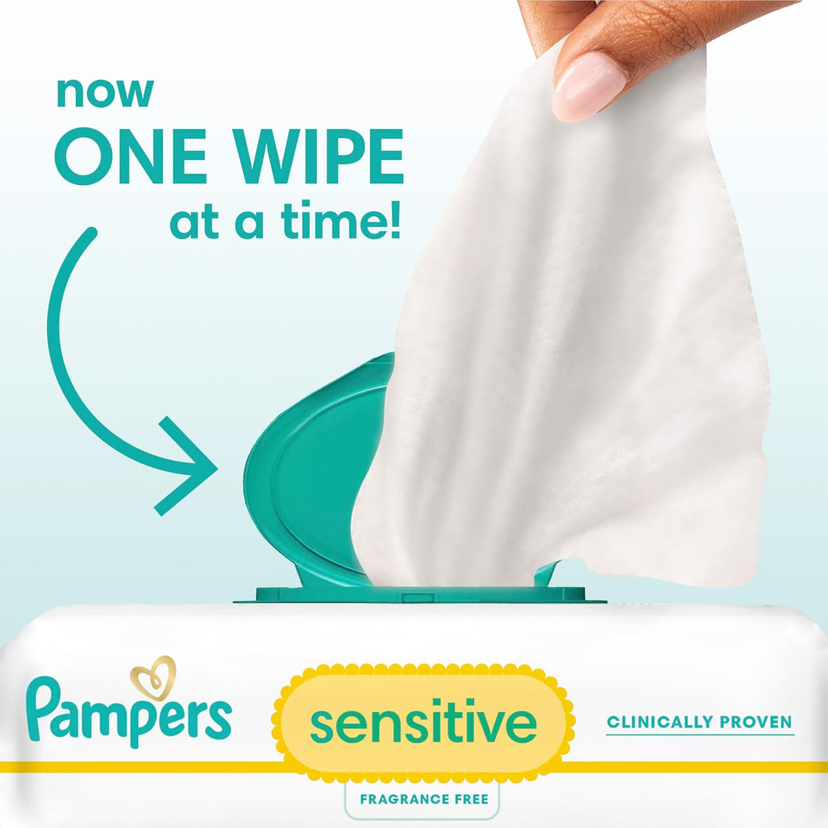 Pampers Sensitive Baby Wipes – Perfume Free, 56 Count Pop‑Top Pack - Adenzo Comfies