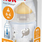 NUK First Choice+ Baby Bottle | 0 - 6 Months | Temperature Control | Anti Colic Vent | 150 ml | BPA - Free | Latex Teat - Adenzo Comfies