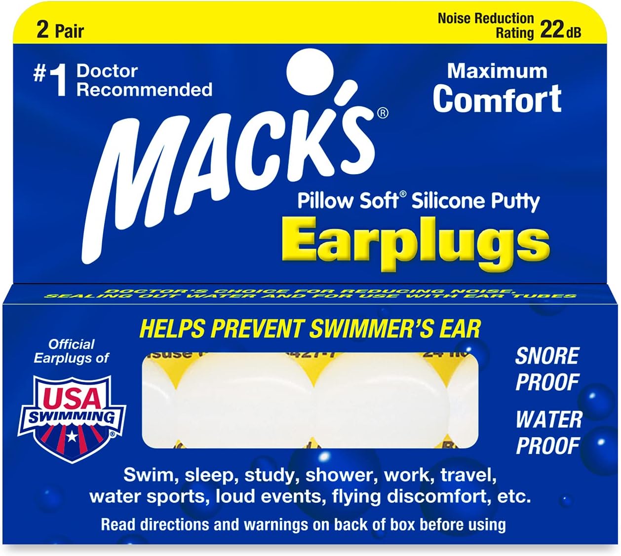 Mack's Pillow Soft Earplugs, 2 Pair Each