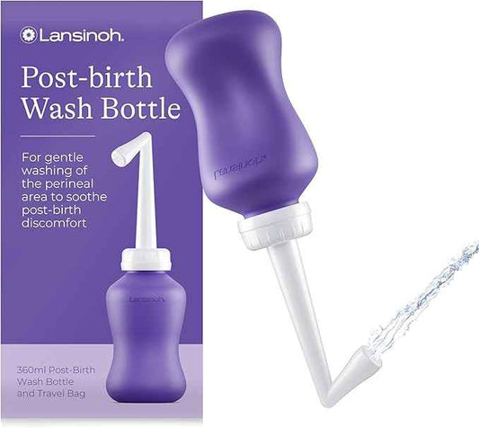 Lansinoh Peri Bottle Postpartum + Travel Bag - 360 ml | Portable Bidet with Angled Spout for Soothing Post-birth Discomfort. - Adenzo Comfies