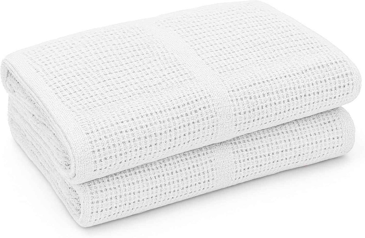 Baby Basics 2 Pack Cellular Baby Thermal Blanket – White, 120 × 170 cm