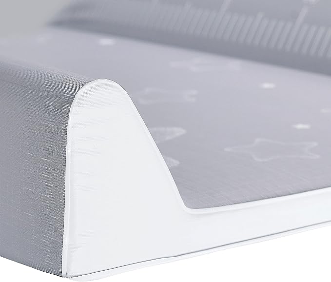 keeeper Baby Changing Mat - Fits 60cm Wide Baby Cribs, Tables, Bathtubs etc - Integrated Height Chart - Pawel White