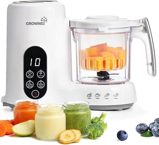 Grownsy Baby Food Maker with Steam Basket, One Step Baby Food Processor Steamer Puree Blender Grinder Mills Machine, Auto Cooking Grinding and Sterilizing for Healthy Homemade Baby Food, BPA - Free - Adenzo Comfies